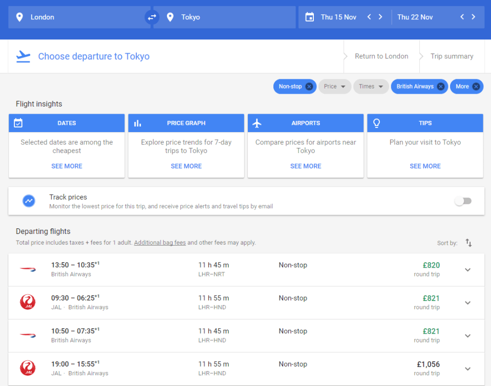  You can also save big on tickets to Toyko which normally start at over £800 return on British Airways