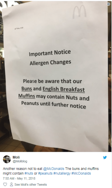  Notices have been left around McDonald's