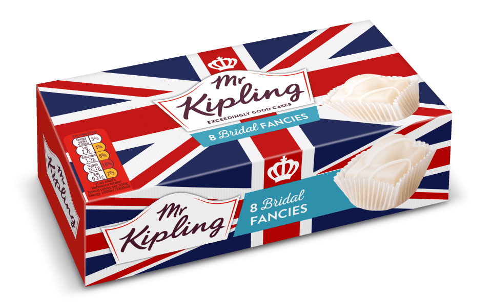  Mr Kipling has released a box of bridal fancies which are really just French fancies covered in white icing