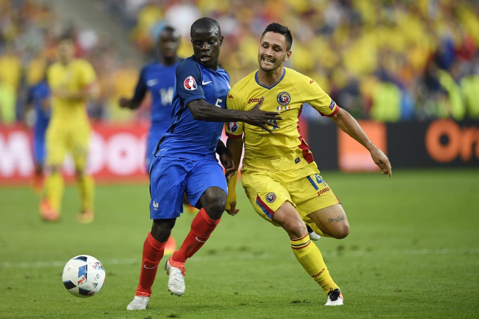 Andone, facing N’Golo Kante at Euro 2016, has made 21 appearances for Romania