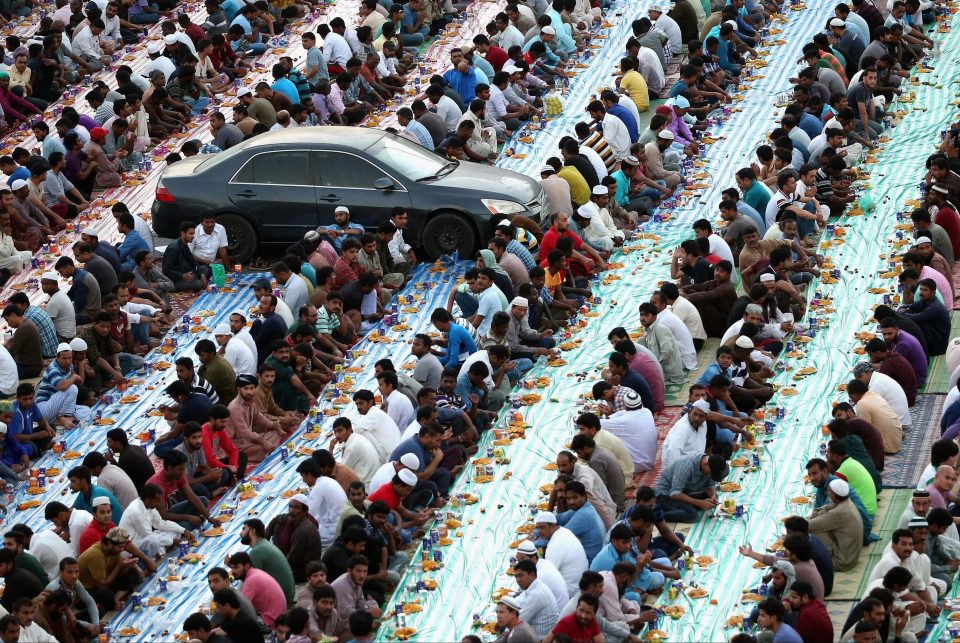  Muslims break their daily Ramadan fast with iftar - the evening meal taken at sunset