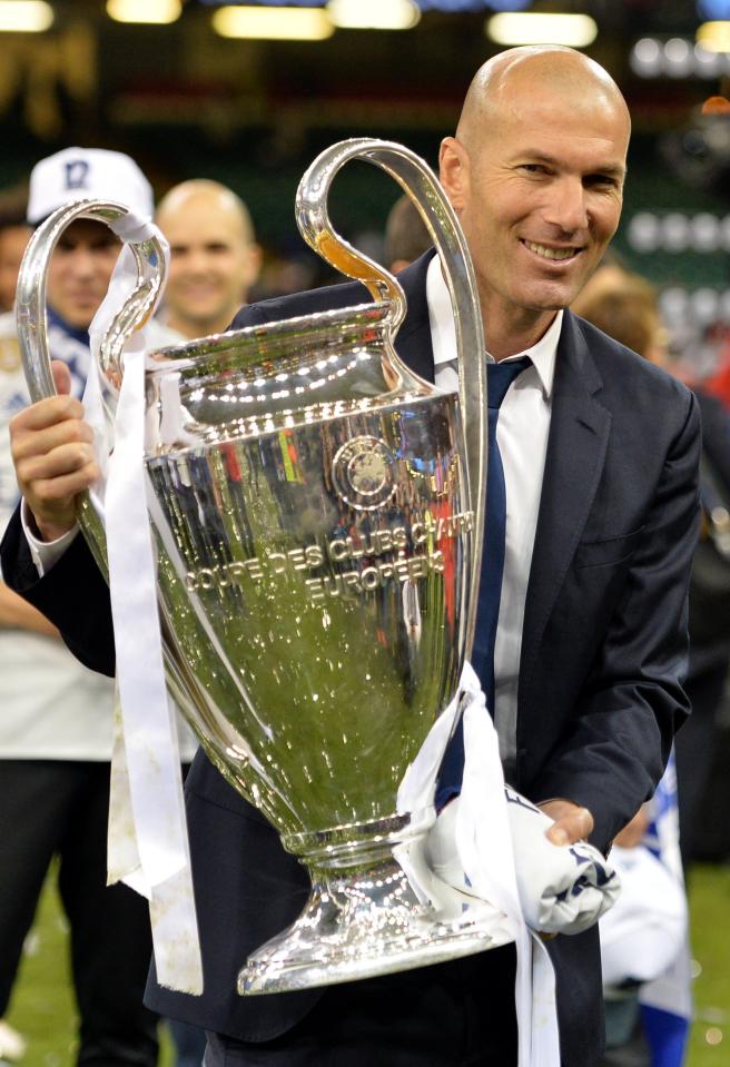  Zidane with the European Cup after Real beat Juventus in last year's final