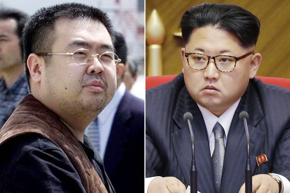 Kim Jong-nam, left, exiled half-brother of leader Kim Jong-un, who was murdered in Malaysia on the tyrant’s orders