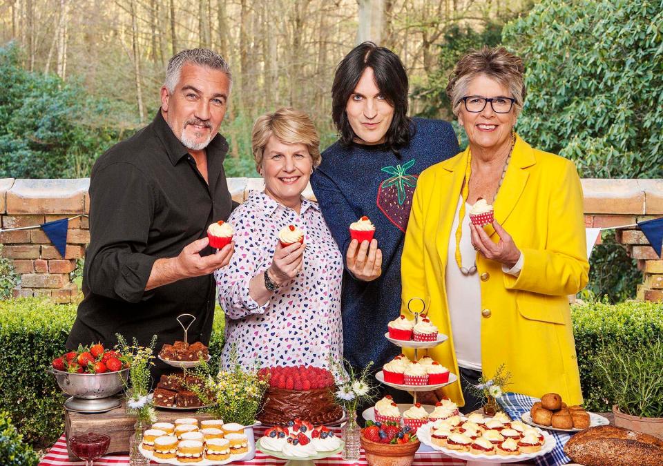  Left to right: Paul Hollywood, Sandi Toksvig, Noel Fielding and Prue Leith from The Great British Bake Off