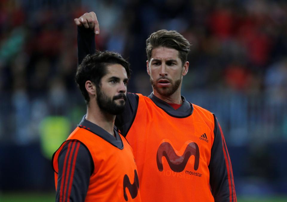  Isco, right, Sergio Ramos, left, and several other of their Madrid team-mates will be given an extended break after the Champions League final