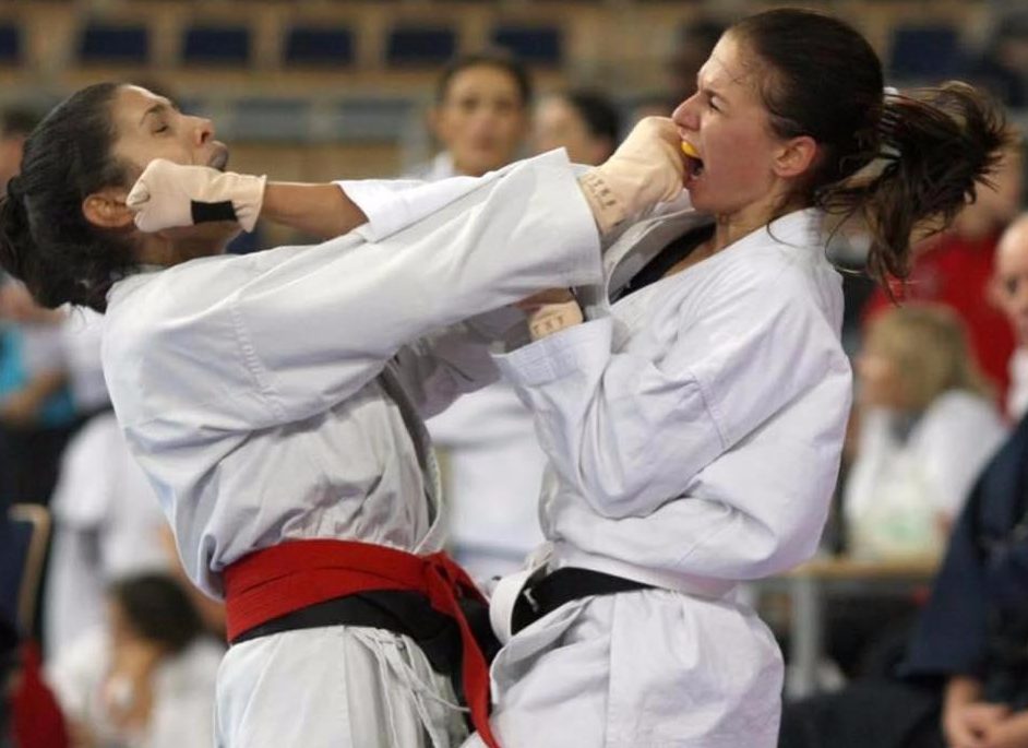  His wife Anna, right, won the bronze medal at the 2009 World Karate Championships