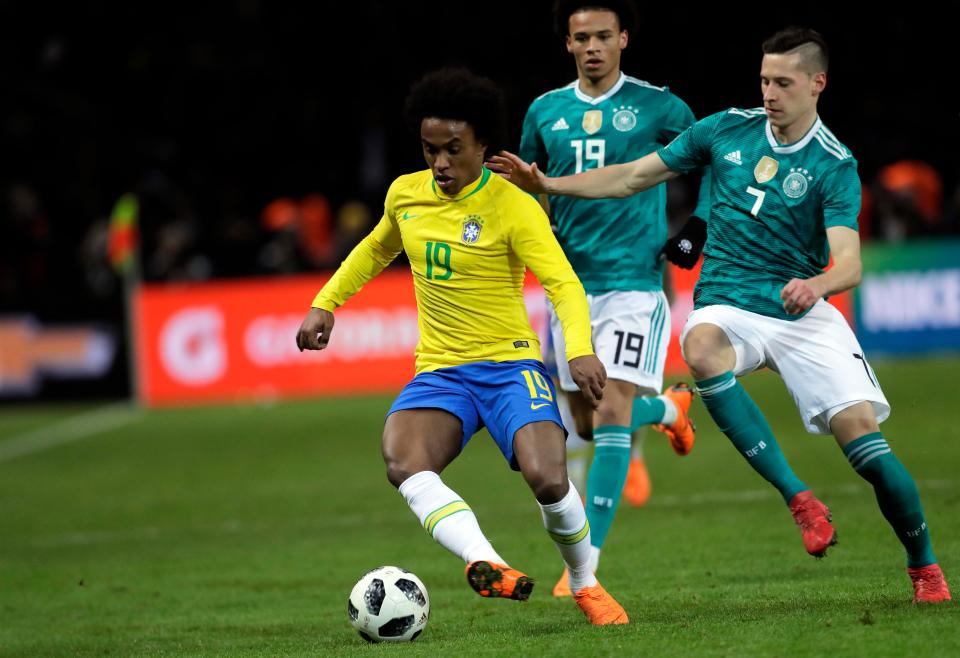  Chelsea star Willian will be hoping to see some action in Russia