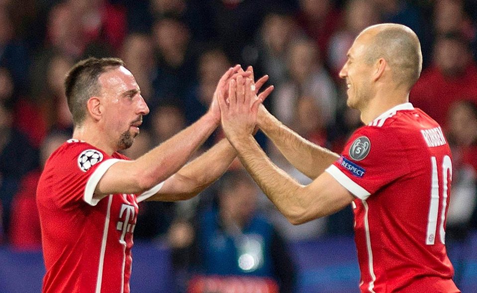  Bale could provide some fresh blood at Bayern Munich with Franck Ribery, left, 35 and Arjen Robben 34