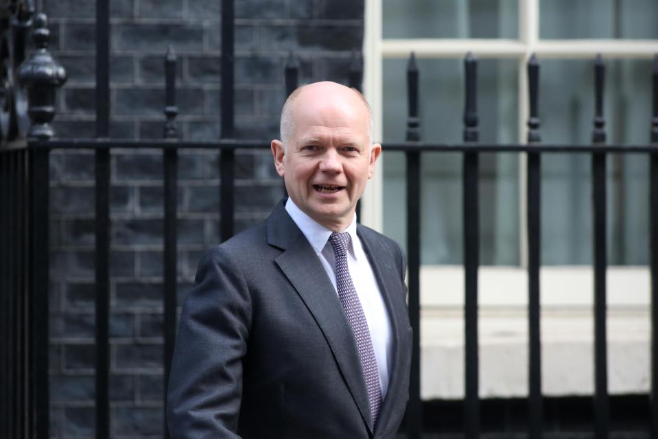  William Hague leaves 10 Downing Street during his stint as Foreign Secretary