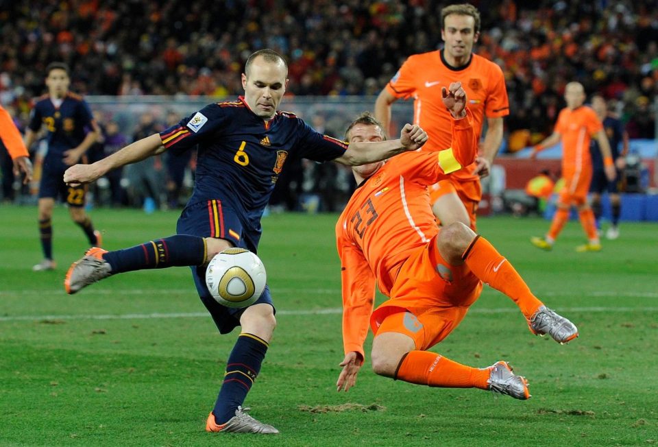  Andres Iniesta scored the decisive goal in the 2010 World Cup final v Holland