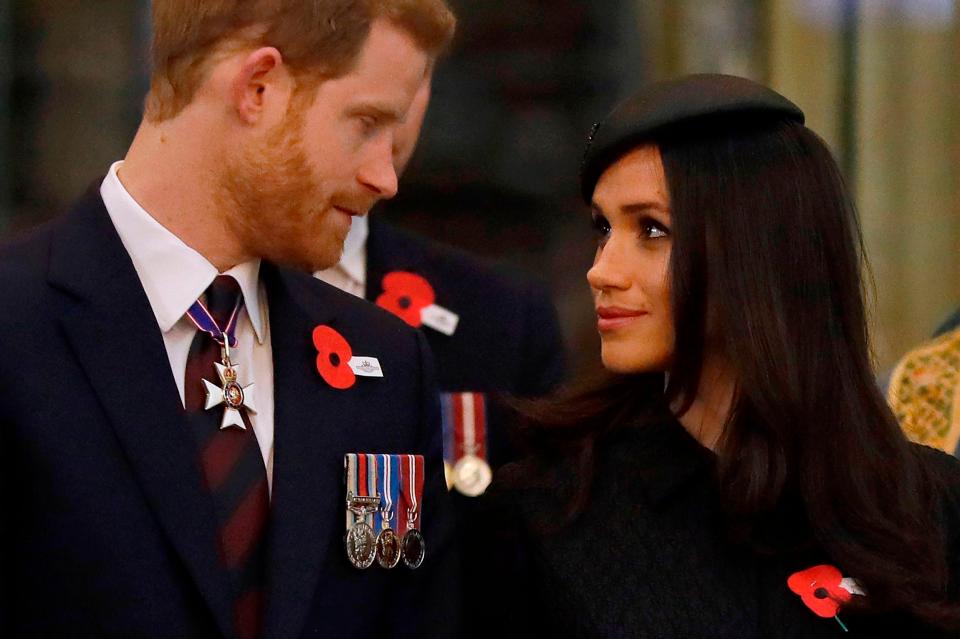  The pair gaze into each other's eyes during a service of commemoration and thanksgiving to mark Anzac Day in Westminster Abbey