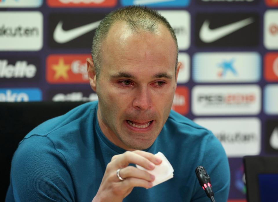  A tearful Andres Iniesta confirms he will be leaving Barcelona this summer