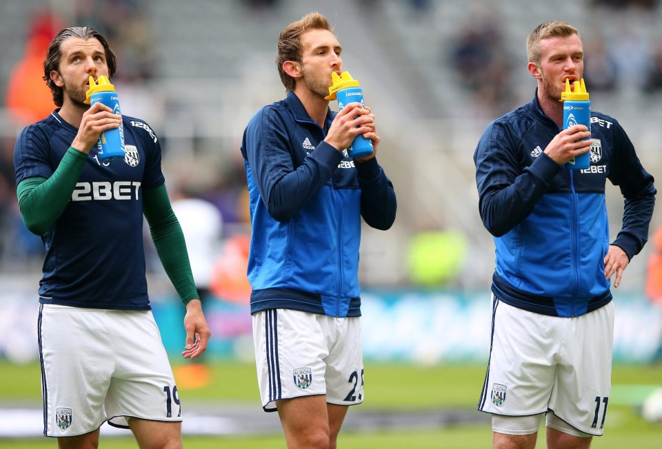  West Brom stars Jay Rodriguez and Craig Dawson, pictured with Chris Brunt, are likely to be targeted by Premier League clubs like Crystal Palace this summer