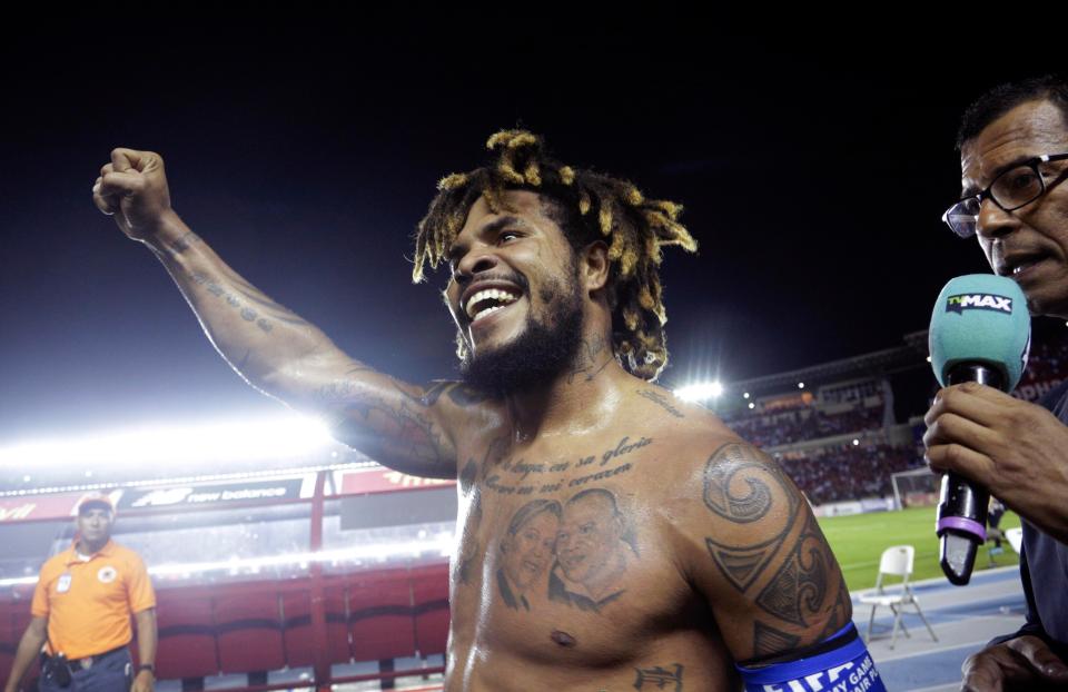  Panama hero Roman Torres enjoys the moment Panama qualify for the World Cup