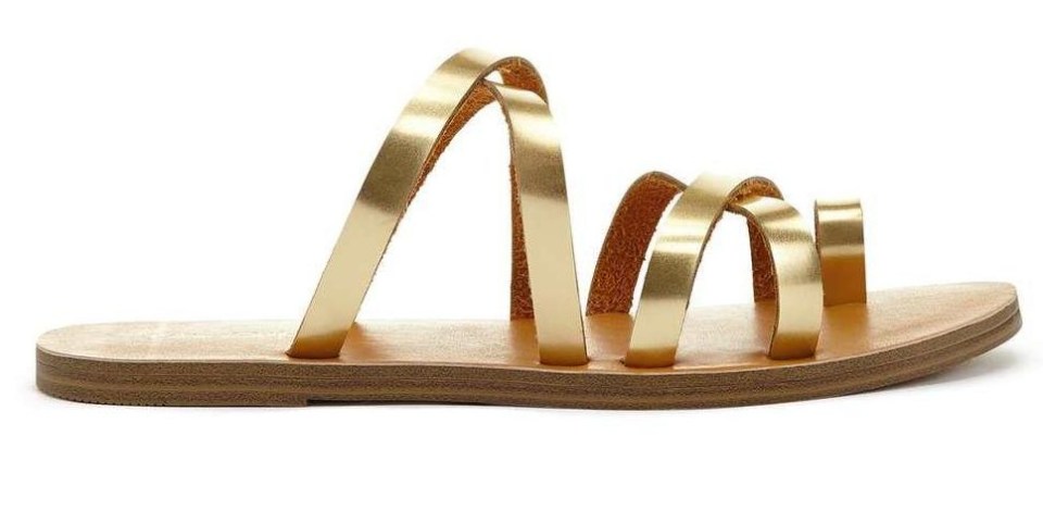 Hotfoot it to the beach in these gold 'Piper' sandals from Miss Selfridge which let you wear the style for less