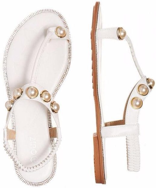 Debenhams’ jewel embossed white sandals are perfect for pearly queens