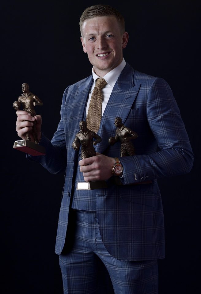  Jordan Pickford won three individual player awards at Everton's end-of-season ceremony