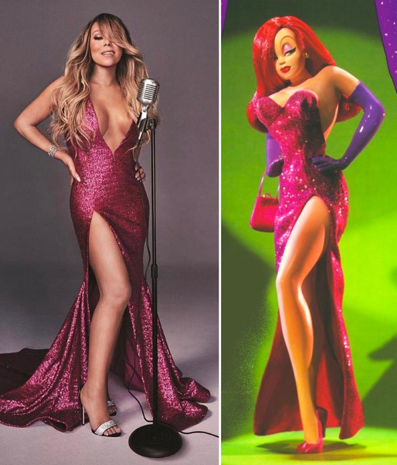  Clearly no one's told Mariah Carey to Jess be herself as she looks to sexy Jessica Rabbit to influence her dress style