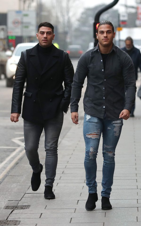  Chris and Jon have each other's back as they take on their Towie rivals