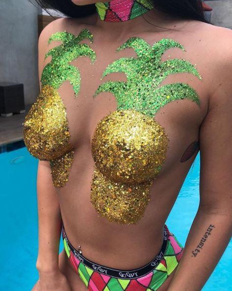  Glitter pineapple boobs are not for the faint-hearted.