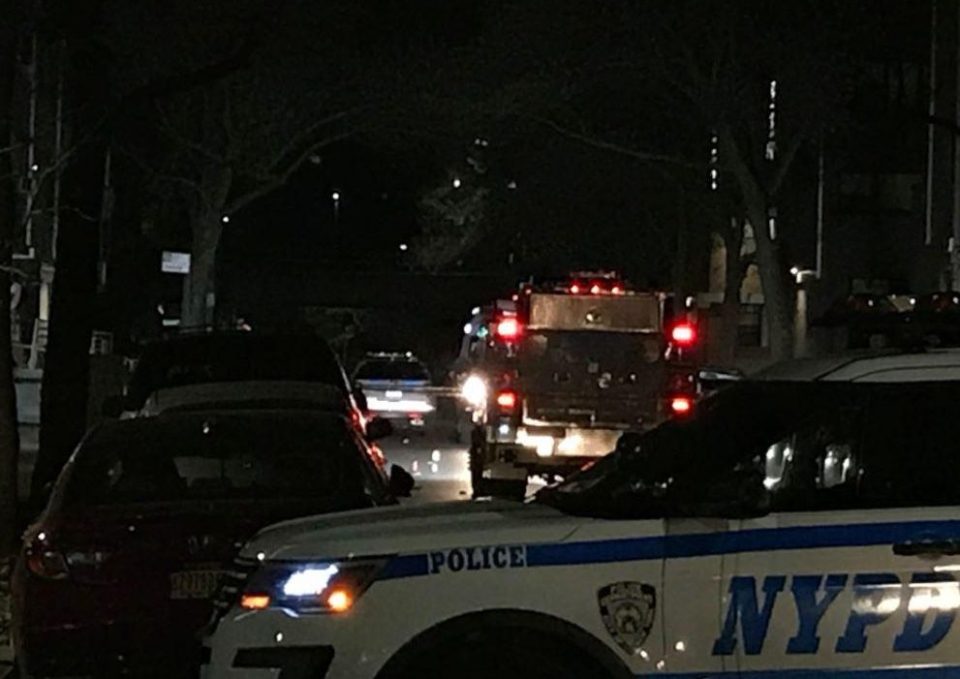  Police cars raced to the scene of the shooting, where one person died