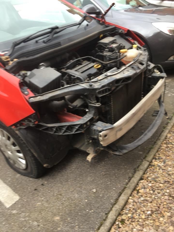  Bonnet and headlights were stripped while it was parked