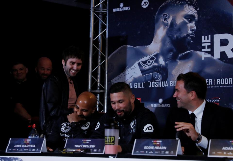  James Buckley takes centre stage at the Haye-Bellew press conference