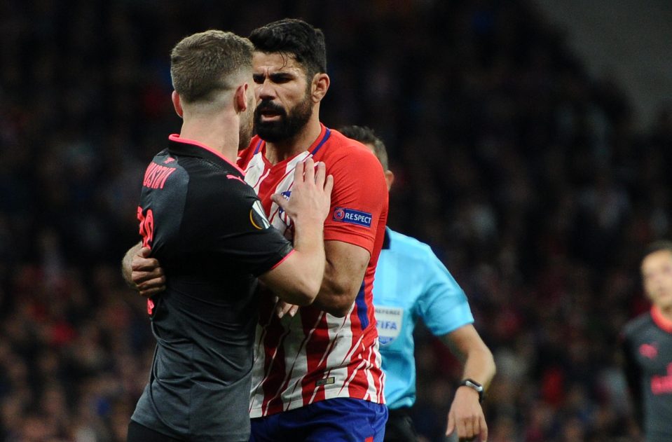  Diego Costa was a menace for the Arsenal defence with his typical, combative style