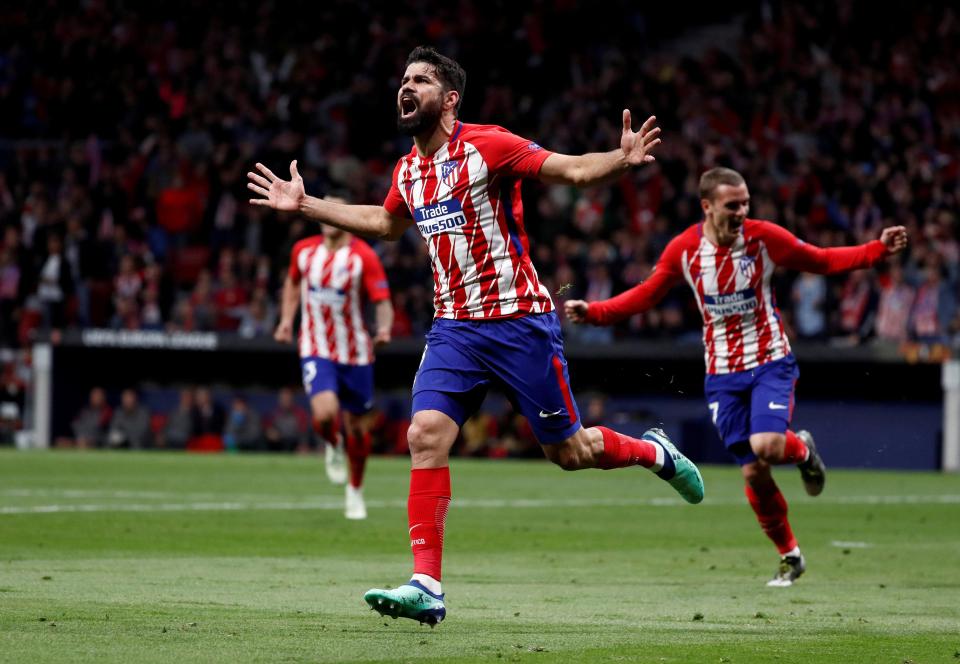  Diego Costa, left on the bench at the Emirates, was the hero in Madrid