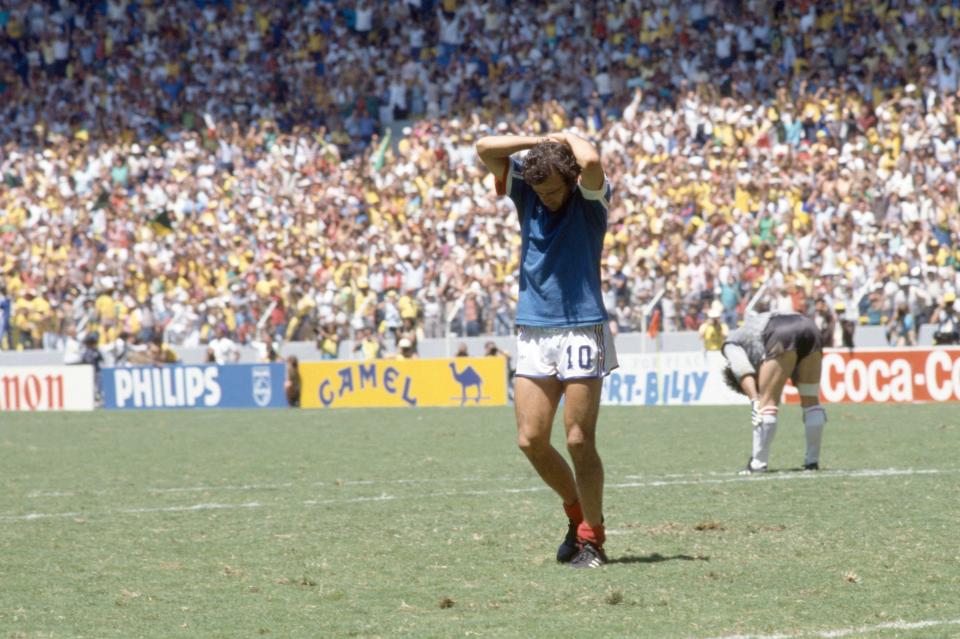  Arguably the world's best player at the time, Platini ballooned his shot over the top, although France progressed