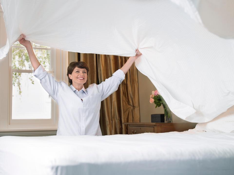 Regularly washing your sheets helps keep them free of pollen