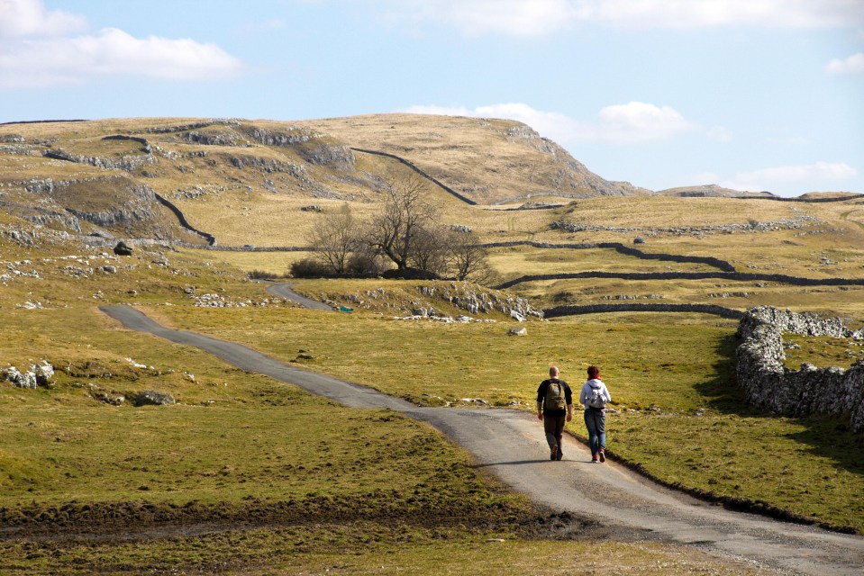 Walkers in the Yorkshire Dales National Park