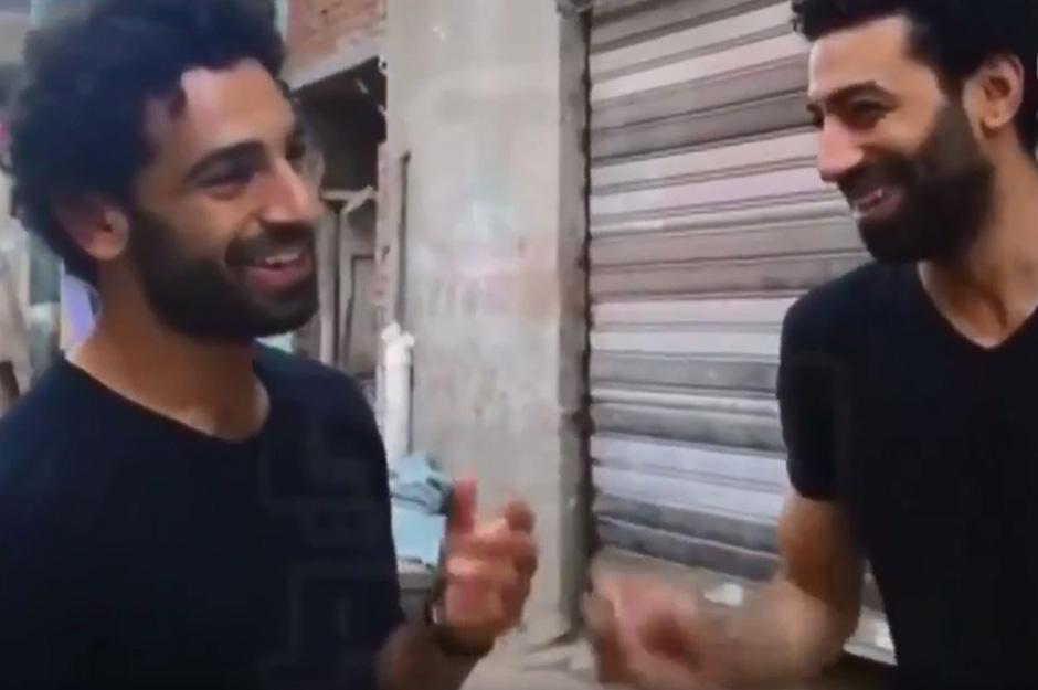 Ahmed Bahaa meets Mo Salah, but can you tell which is the Liverpool hero?