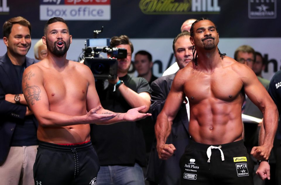  Tony Bellew and David Haye go head-to-head in their rematch at The O2 on Saturday night