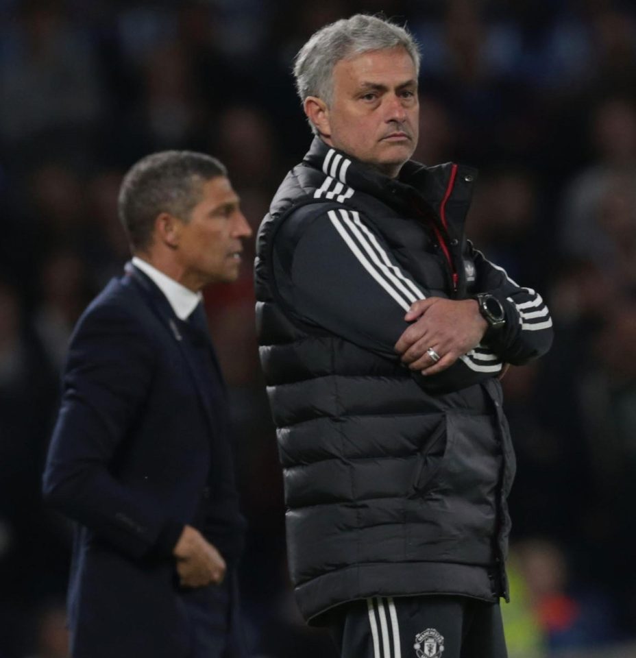 Jose Mourinho could barely hide his anger at the way some of his players had performed at Brighton