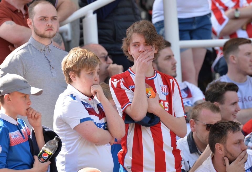  Stoke City fans inside the stadium were also left in tears