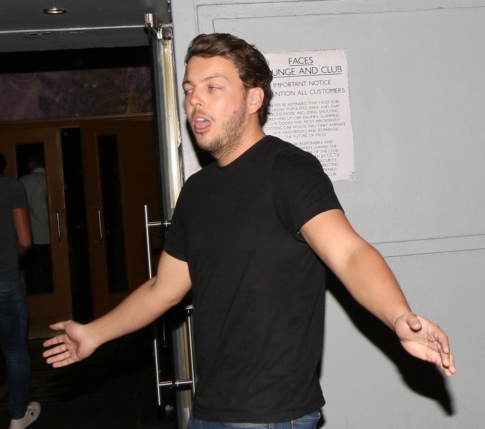 Towie star Diags was helping Kem celebrate at the Essex nightclub