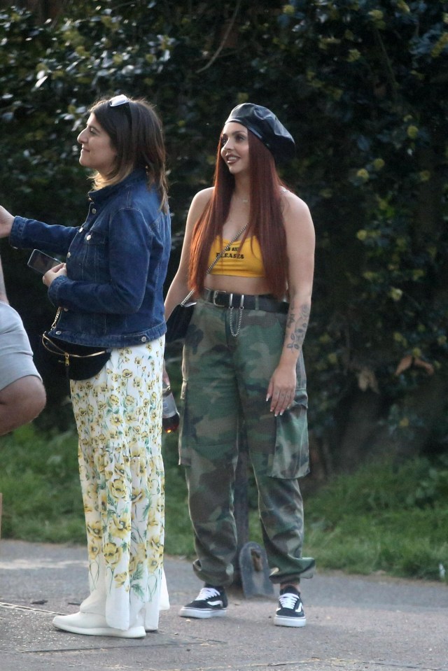 Jesy was seen hanging out with her friends in North London