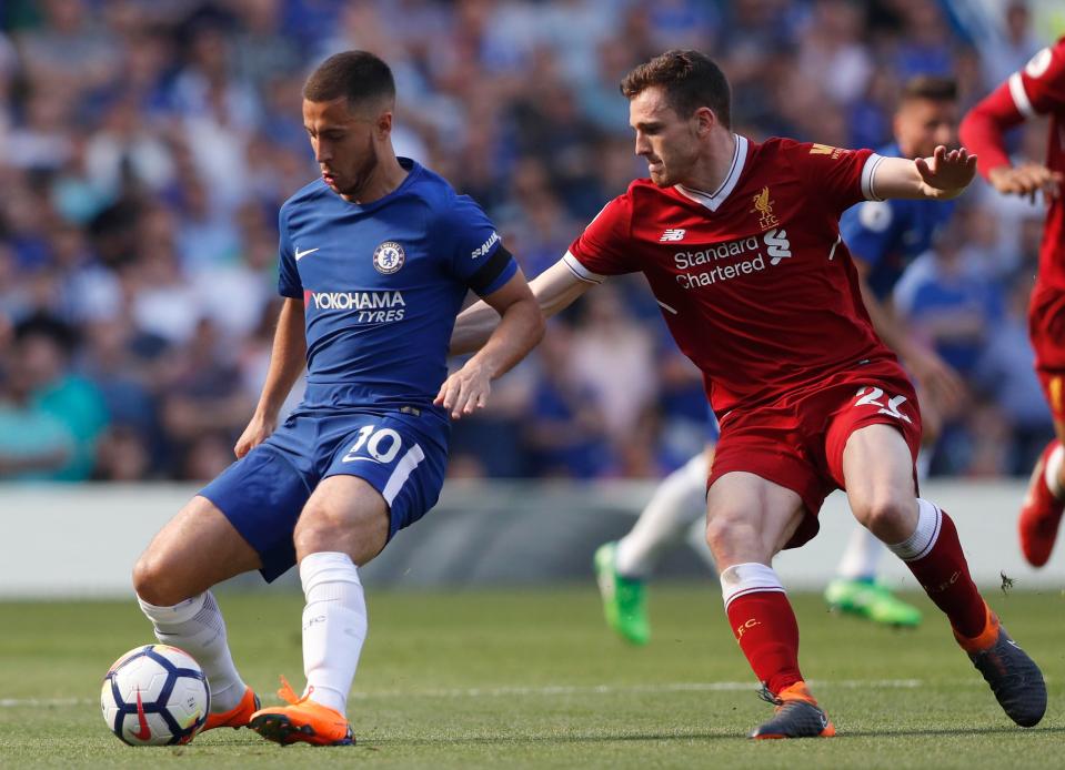  Andy Robertson had a tough time marking Eden Hazard