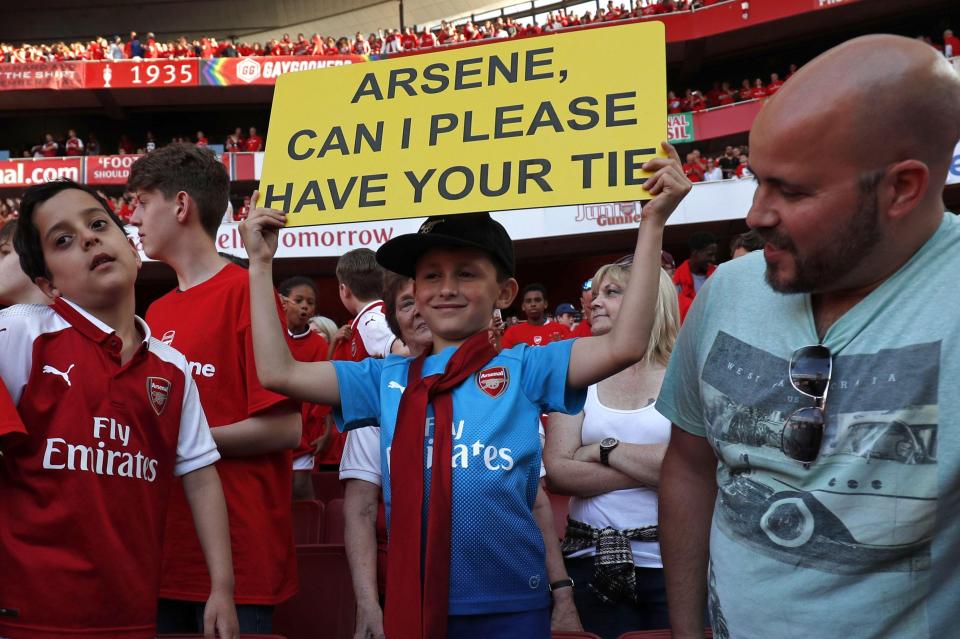  Luca Iacurti managed to snare Arsene Wenger's tie after the win over Burnley