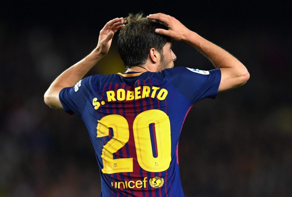  Sergi Roberto could not believe he had been shown a red card