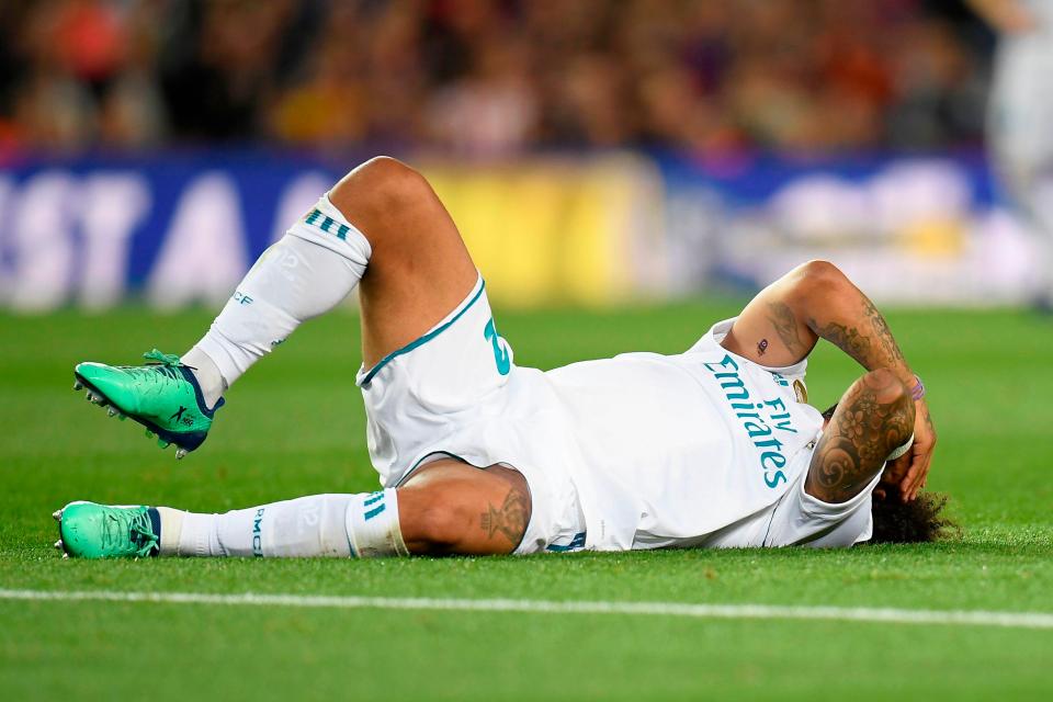  Marcelo fell to the ground holding his face after the incident