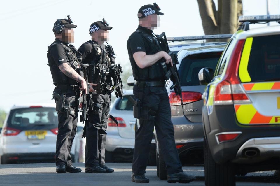 Cops watch on at Bishopscote Road in Luton as paramedics battled to save his life 