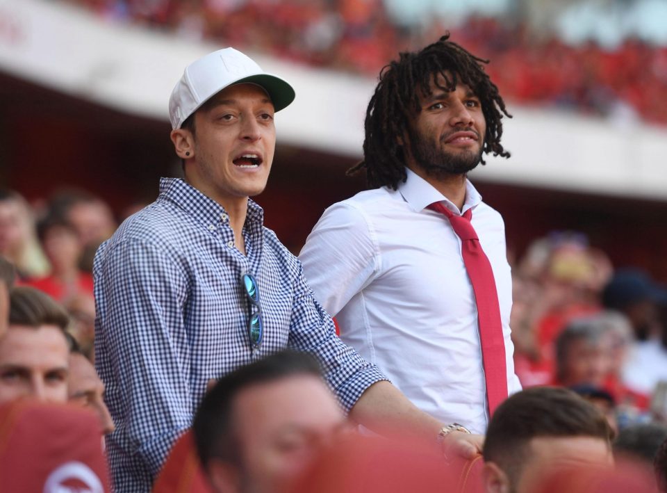  Mesut Ozil watched Arsenal's final home game of the season from the stands