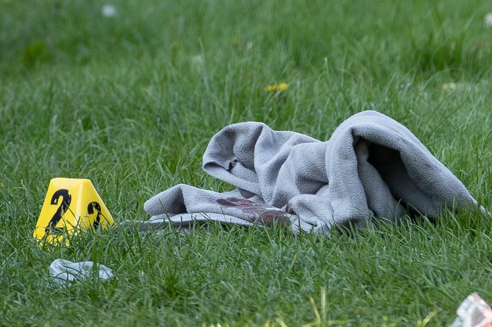  A piece of clothing at the scene of the shooting in Manchester