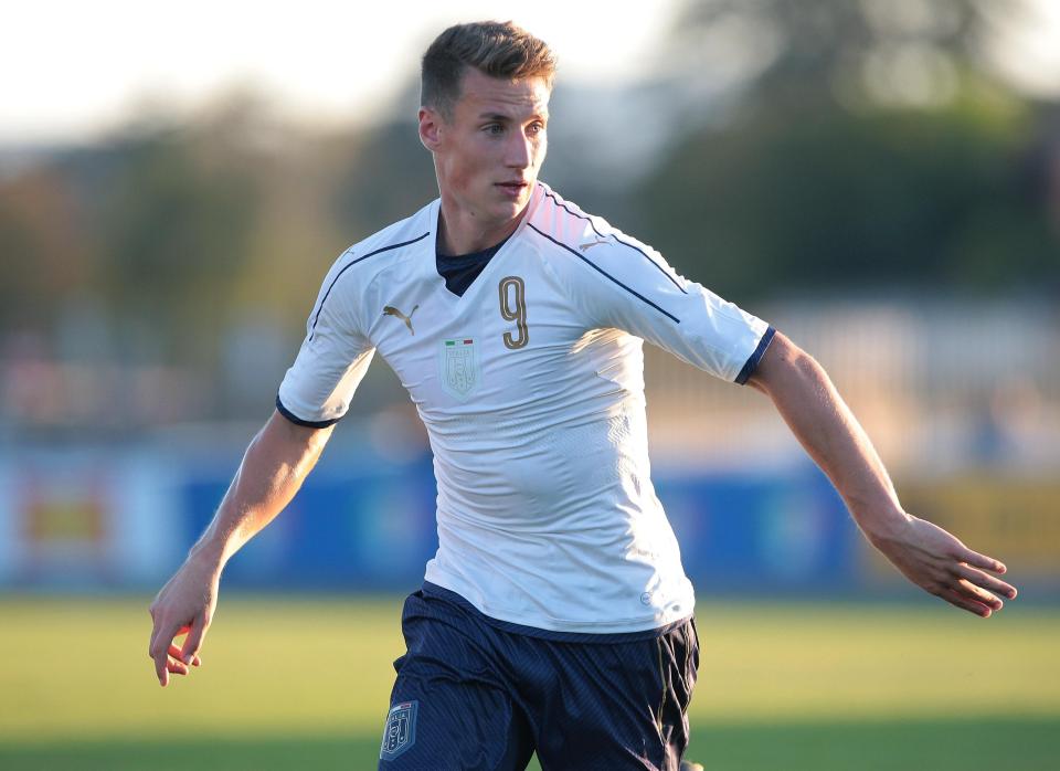  Andrea Pinamonti in action for Italy's Under-19s