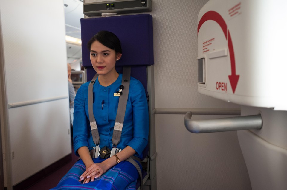 Cabin crew will take a seat if turbulence strikes – and there’s a sound that warns them this will happen