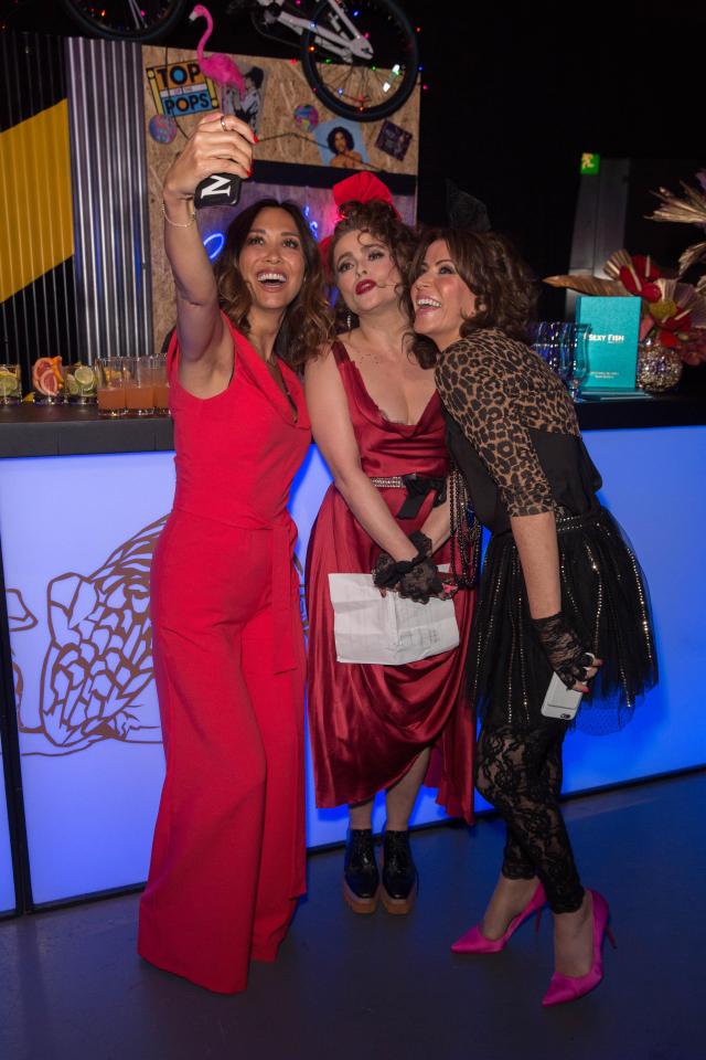  Myleene Klass and Natasha Kaplinsky with Helena Bonham Carter, who will take on the regal role from Vanessa Kirby in the Netflix series The Crown