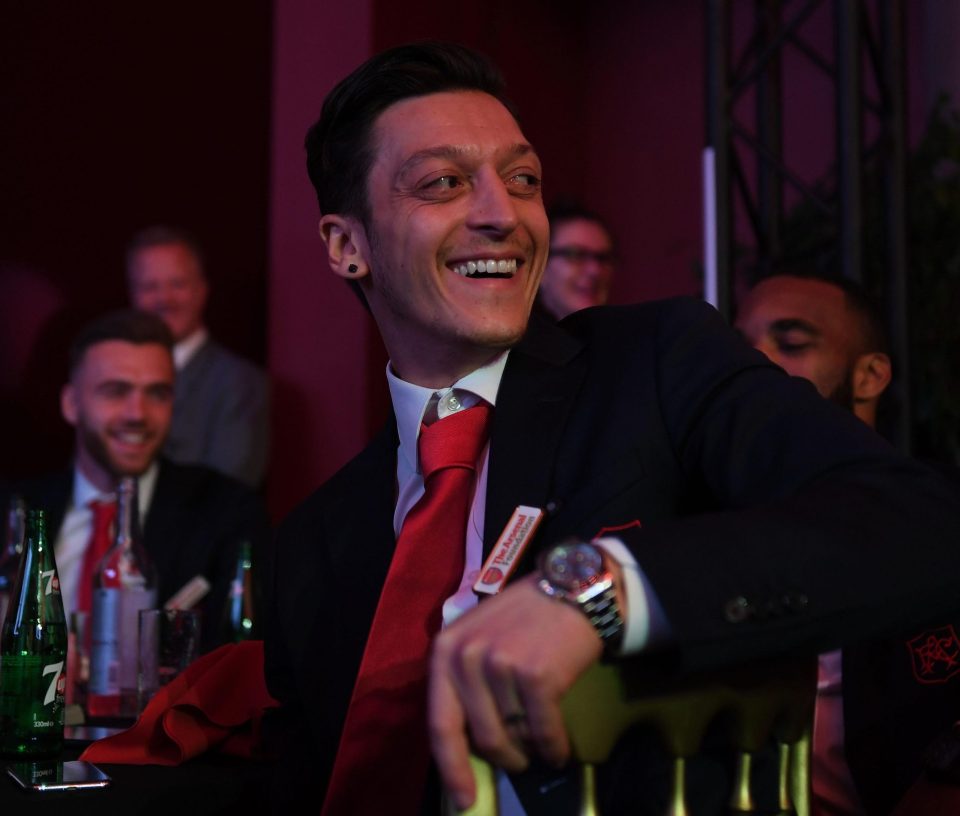  The German playmaker looked in fine spirits as Arsenal raised over £440,000