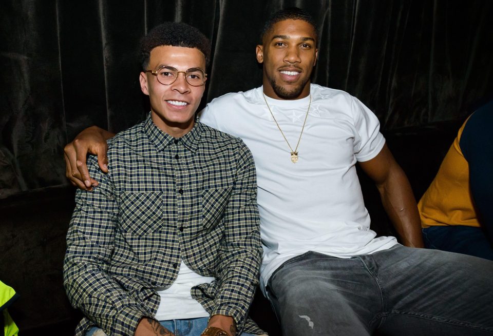  Dele and Anthony Joshua had a laugh at the party at Radio Rooftop off London's Strand